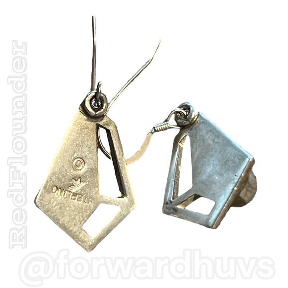 First American Traders Turquoise Sterling Silver Earrings - Picture 3 of 12